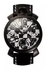 GaGa Milano Schwarz-Weiß-Quarz 5012LECH1 Herrenuhr