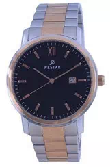 Westar Black dial Two Tone สแตนเลสสตีล ควอตซ์ 50245 SPN 603 นาฬิกาผู้ชาย