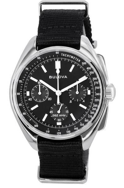 Bulova Lunar Pilot Special Edition Chronograph Black Dial Quartz 96A225 Men\'s Watch