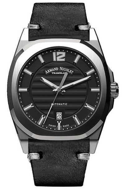 Armand Nicolet Tramelan J09 Black Dial Automatic A660AAA-NR-PK4140NR Calf Leather Strap Men's Watch