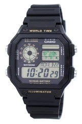 Casio Youth Series Digital World Time AE-1200WH-1BVDF AE-1200WH-1BV Men's Watch