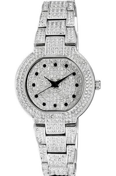 Adee Kaye Astonish Collection Crystal Accents Silver Dial Quartz AK2005-L Women\'s Watch