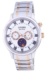 Citizen Moon Phase Silver Dial Two Tone Stainless Steel Eco-Drive AP1054-80A Men's Watch