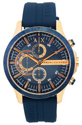 Relógio masculino Armani Exchange cronógrafo com mostrador azul quartzo AX2440