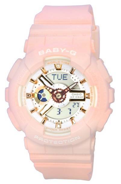 Casio Baby-G Analog Digital Weißes Zifferblatt Quarz BA-110XRG-4A BA110XRG-4 100M Damenuhr
