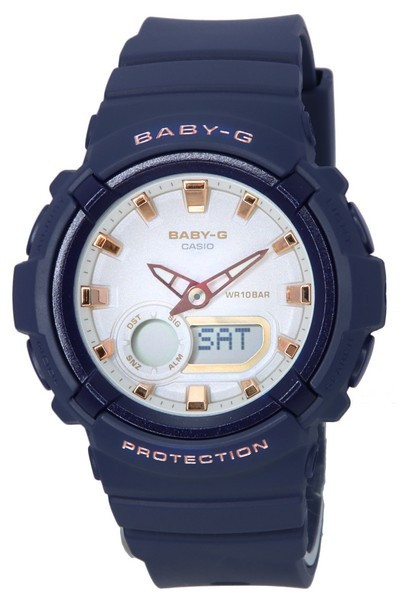 Casio Baby-G Analog-Digital-Harzarmband, cremefarbenes Zifferblatt, Quarz BGA-280BA-2A BGA280BA-2 100M Damenuhr