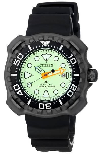 Citizen Promaster Marine Super Titanium Full Luminous Dial Eco-Drive Diver\'s BN0227-17X 200M Men\'s Watch With Extra Strap