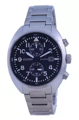 Citizen Chronograph หน้าปัดดำ Stainless Steel Eco-Drive CA7040-85E 100M Men's Watch