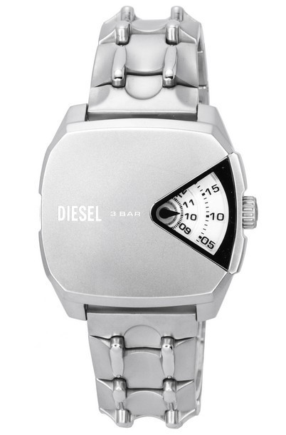 Diesel DVA aço inoxidável prata mostrador quartzo DZ2170 relógio masculino
