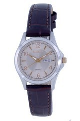 Relógio feminino Citizen Chronograph couro bege mostrador quartzo EQ0599-20X.G