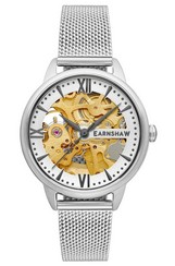 Relógio feminino Thomas Earnshaw com mostrador esqueleto automático ES-8150-11