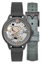 Thomas Earnshaw Anning Diamond Accents Skeleton dial Automatic ES-8154-07 Women's Watch With Strap Set
