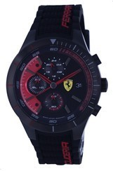 Ferrari Scuderia Cronógrafo Analógico Silicone Mostrador Preto Quartzo F0830260.G Relógio Masculino