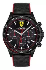 Ferrari Scuderia Pilota cronógrafo correa de nailon cuarzo 0830623 reloj para hombre