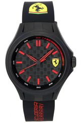 Scuderia Ferrari Pit Crew สายซิลิโคน Black dial Quartz 0830643 นาฬิกาข้อมือผู้ชาย