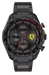 Ferrari Scuderia Speedracer Chronograph Black Dial Stainless Steel Quartz 0830654 Men's Watch