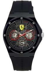 Scuderia Ferrari Aspire Rubber Strap Black dial ควอตซ์ 0830785 นาฬิกาข้อมือผู้ชาย