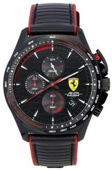 Scuderia Ferrari Pilota Evo Turbo chronograph สีดำ dial ควอตซ์ 0830849 นาฬิกาข้อมือผู้ชาย
