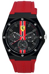 Scuderia Ferrari Aspire Silikonarmband Schwarzes Zifferblatt Quarz 0830870 Herrenuhr