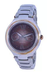 Relógio feminino Citizen Brown Mostrador em aço inoxidável Eco-Drive FD4007-51W