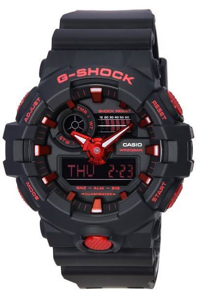 Casio G-Shock X Ignite Red Series Analog Digital Quartz GA-700BNR-1A GA700BNR-1 200M Men's Watch