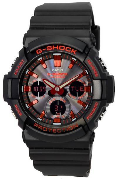 Casio G-Shock Analog Digital X Ignite Red Series Tough Solar GAS-100BNR-1A GAS100BNR-1 200M Men\'s Watch