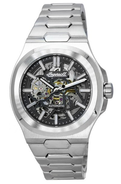 Ingersoll The Catalina Stainless Steel Skeleton Black Dial Automatic I12501 Men's Watch