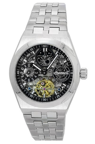Ingersoll The Broadway Dual Time Skeleton Black Dial Automatic I12901 Men's Watch