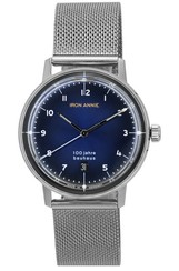 Iron Annie 100 Jahre Bauhaus Stainless Steel Mesh Bracelet Blue Dial Quartz 5046M3 Men's Watch