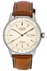 Relógio masculino Iron Annie G38 Dessau pulseira de couro bege mostrador automático 53665 100M