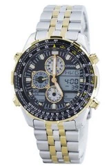 Citizen Navihawk Pilot Style Quartz Chronograph Analog Digital World Time JN0124-84E Men\'s Watch