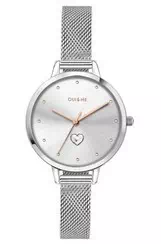 Relógio feminino Oui & Me Petite Amourette prata Sunray mostrador malha de aço inoxidável quartzo ME010140