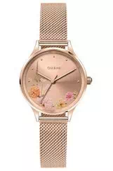 Relógio feminino Oui & Me Bichette rosa tom ouro em aço inoxidável quartzo ME010177