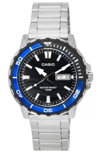 Casio Enticer Standard Analog Black Dial Quartz MTD-125D-1A2 MTD125D-1A2 100M Men's Watch