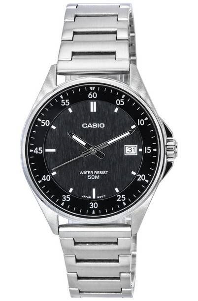 Casio Standard Analog Stainless Steel Black Dial Quartz MTP-E705D-1E Men\'s Watch