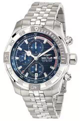 Sector Diving Team chronograph สีน้ำเงิน dial สแตนเลสสตีล Diver's ควอตซ์ R3273635001 300M Men's Watch