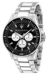 Maserati Sfida Chronograph Black Dial Stainless Steel Quartz R8873640004 100M Men's Watch