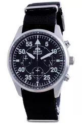 Orient Sports Flight Style cronógrafo esfera negra cuarzo RA-KV0502B10B reloj para hombre