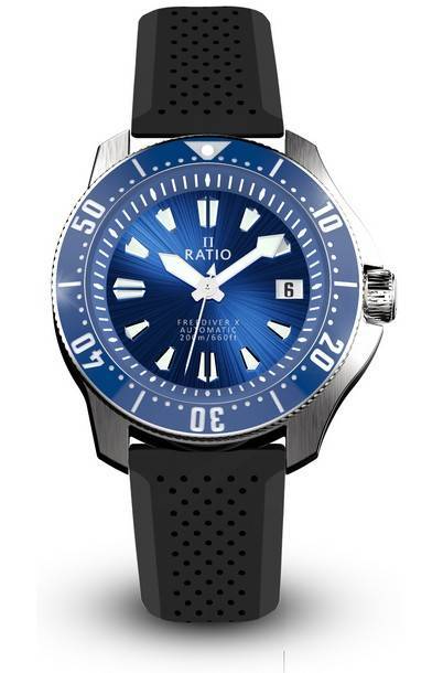 Ratio FreeDiver X Ocean Blue With Blue Ceramic Inlay Automatic RTX003 200M Men\'s Watch