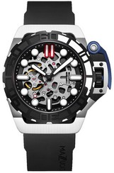 Mazzucato RIM Sub Black And Silver Skeleton dial Automatic Dive SK1-BL 100M Men's Watch