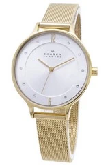 Skagen Anita Gold Tone Mesh Bracelet Crystallized SKW2150 Women's Watch