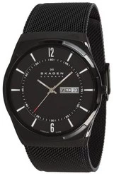 Skagen Melbye ตัวเรือนไทเทเนียมสีดำพร้อมสายนาฬิกาข้อมือผู้ชาย SKW6006