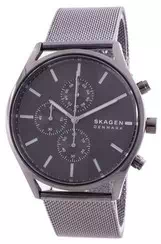 Relógio masculino Skagen Holst cronógrafo mostrador cinza quartzo SKW6608