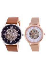 Conjunto combinado de relógios masculinos e femininos automáticos Skagen - SKW6613-SKW2960