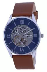 Skagen Holst Blue Skelton Dial Leather Strap Automatic SKW6736 Men's Watch
