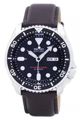 Seiko Automatic Diver's Dark Brown Leather SKX007J1-var-LS11 200M Men's Watch