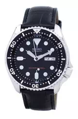Seiko Automatic Diver's Black Leather SKX007K1-var-LS6 200M Men's Watch