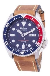 Seiko Automatic SKX009J1-LS17 Diver's 200M Japan Made Brown Leather Strap Men's Watch