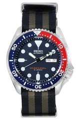 Seiko สีน้ำเงิน dial อัตโนมัติ Diver's SKX009J1-var-NATO21 200M นาฬิกาผู้ชาย