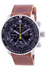 Relógio Seiko Pilot Flight SNA411P1-VAR-LS9, quartzo, cronógrafo 200M para homem